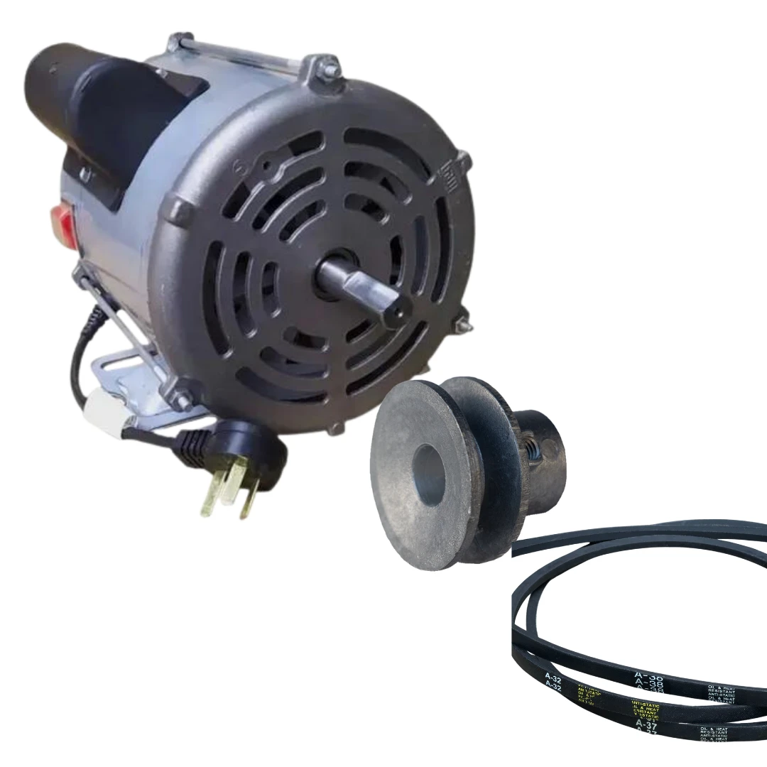 Motor 1 HP WEG + Polea Motor Alum. Chica + Correa